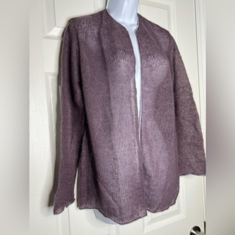 Divertimento Women’s 2 Mohair Knit Cardigan Sweater Purple Xs Made In France - Picture 2 of 15
